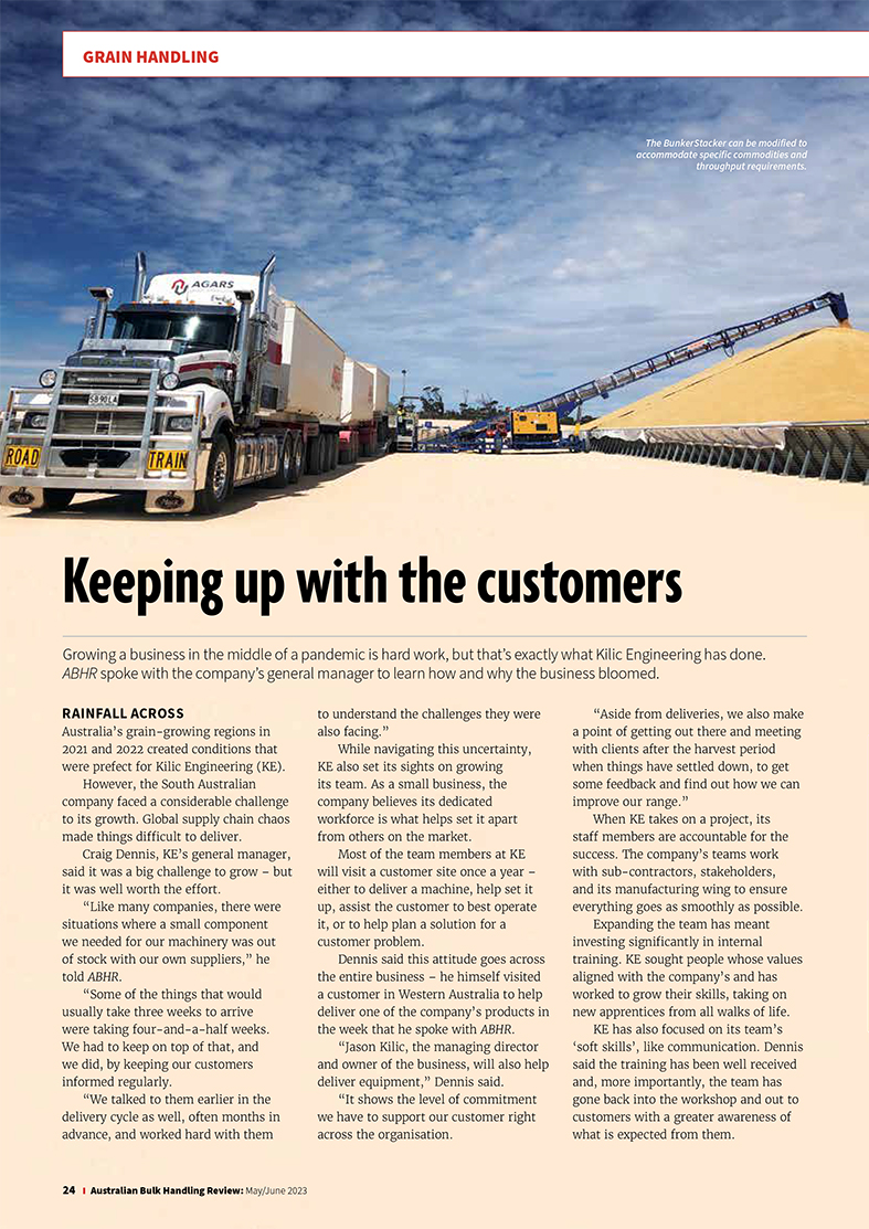 Grain Handling – Keeping up with customers